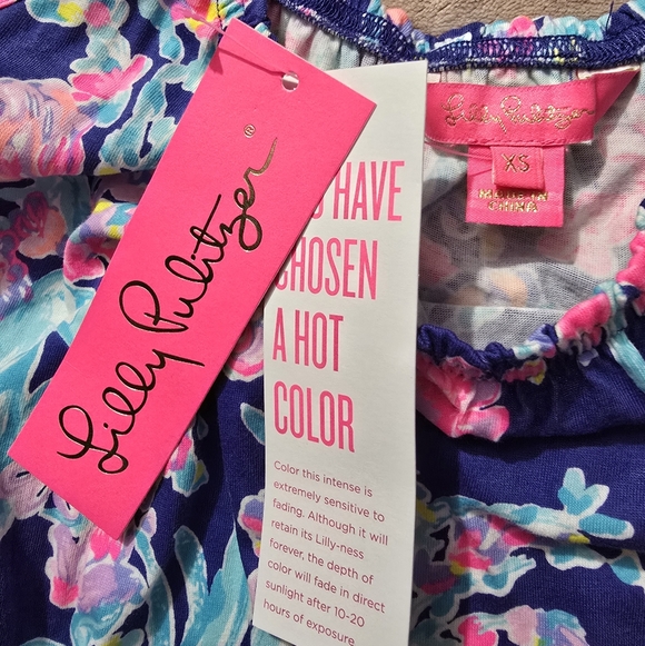 Lilly Pulitzer Loro Swing Dress Corsica Blue Toucan Party Tiered Floral Size XS - Picture 4 of 11